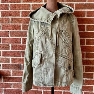 Anthropologie hei hei Khaki Women's Jacket Hooded, Size S